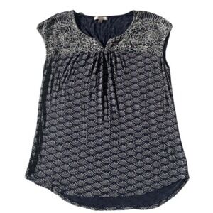 Skies Are Blue Delila Embroidered Shirt Med Festival Boho Americana